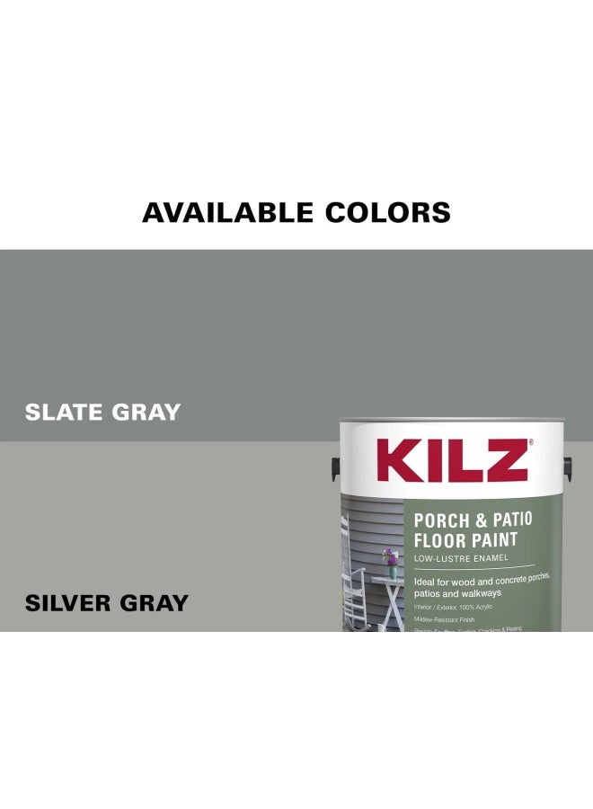 Interior Exterior Enamel Porch And Patio Latex Floor Paint Low-Lustre Slate Grey 1 Gallon