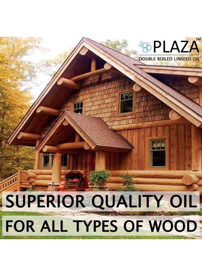 Plaza Double Boiled Linseed Oil By - 500 Ml Pack Used For Wood Finishing On Walls Before Applying Paint Mixing In Putty Bare Wooden Furniture Outside Wooden Furniture Etc.