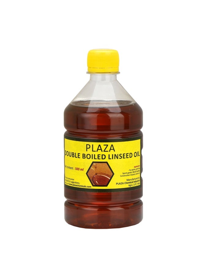 Plaza Double Boiled Linseed Oil By - 500 Ml Pack Used For Wood Finishing On Walls Before Applying Paint Mixing In Putty Bare Wooden Furniture Outside Wooden Furniture Etc.