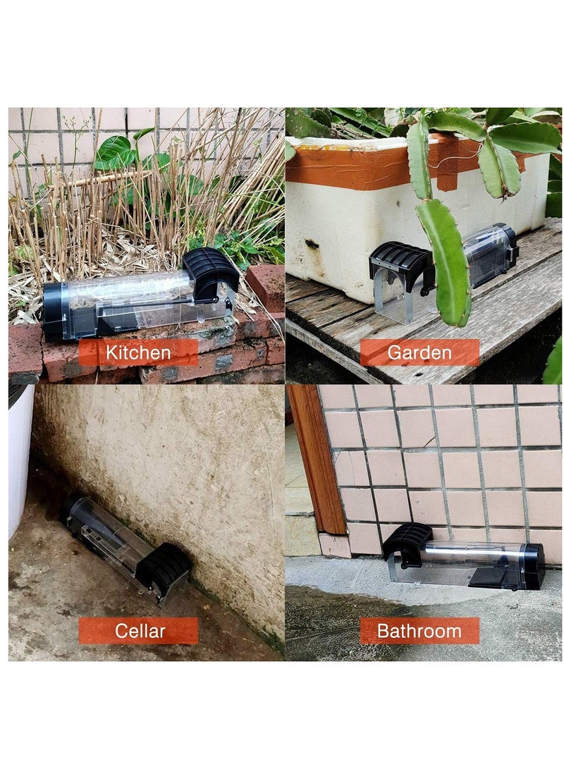 2 Pcs Mouse Trap Humane Traps for Indoors Reusable Plastic Mice Rat Work Catch and Release Can be Used in Houses Courtyards