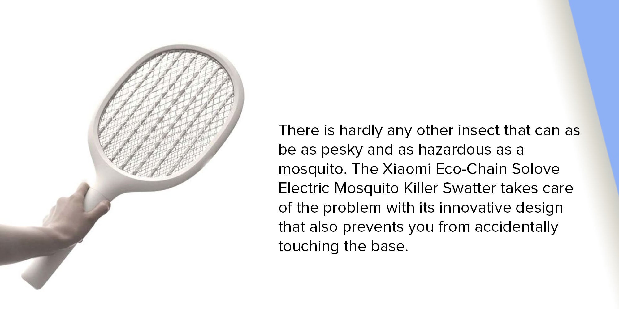 Eco-Chain Solove Electric Mosquito Killer Swatter Grey 515 x 54mm