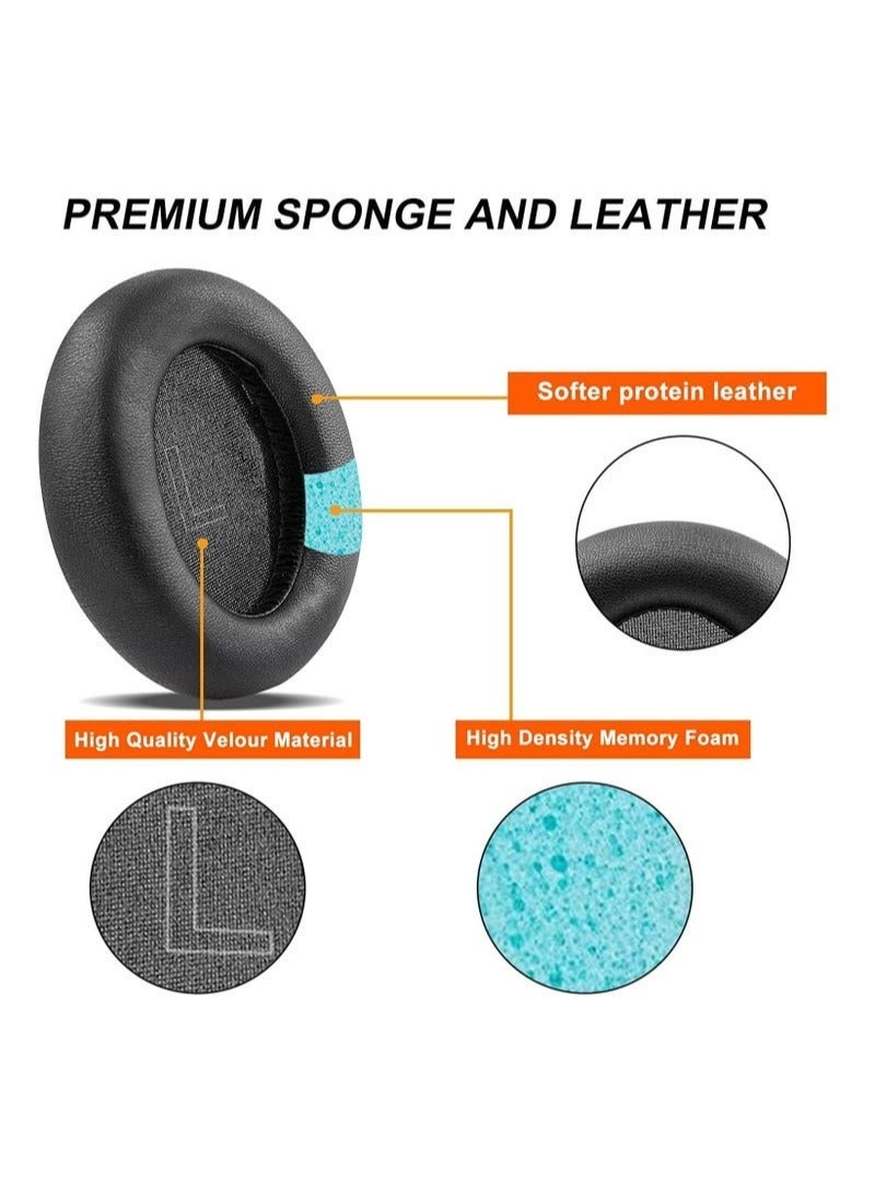 Replacement Earpads Cushions for Anker Soundcore Headphones Q30 and Anker Q35, Life Q30 Earpads Ear Cushions with Protein Leather Skin and Memory Foam (Black)