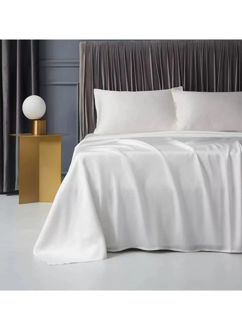 LIMOS 100% Tencel Lyocell Bed Sheets Set 4PC, Flat Sheet,1 Fitted Sheet, 2 Pillowcases