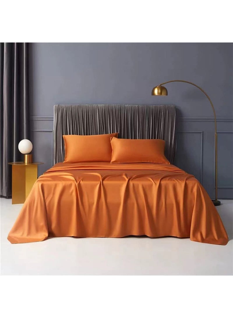 100% Tencel Lyocell Bed Sheets Set 4PC, Flat Sheet,1 Fitted Sheet, 2 Pillowcases