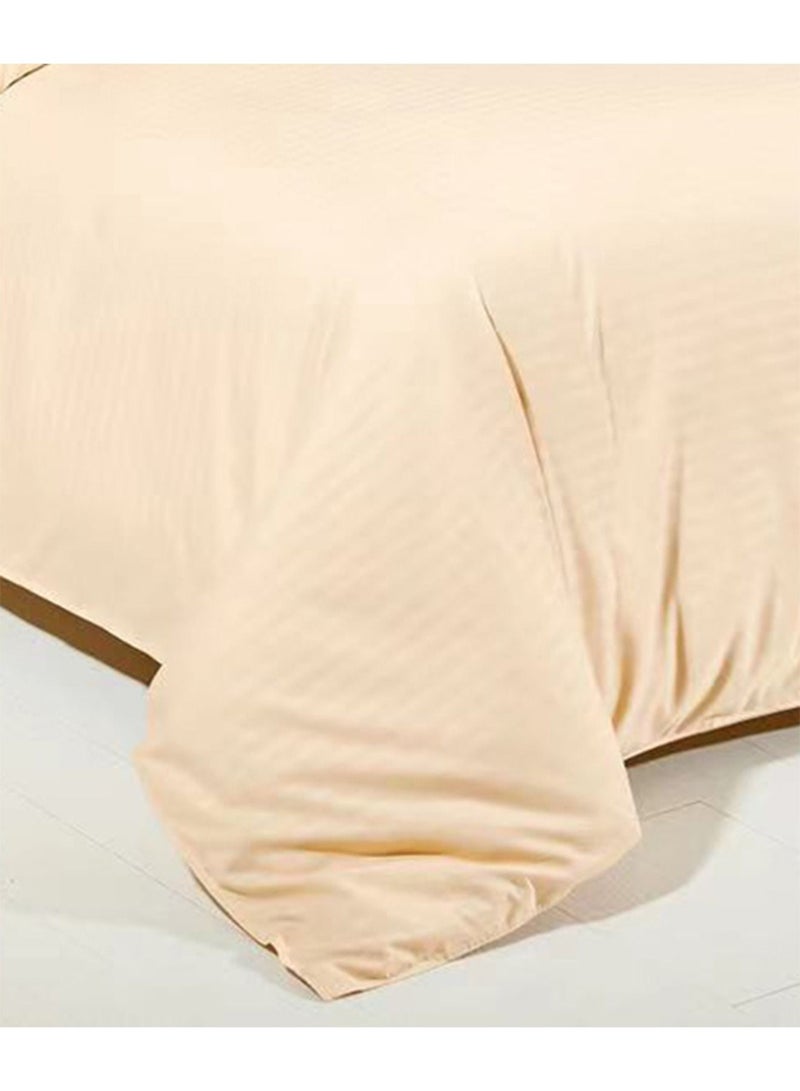 Bed Sheet Set 100% Soft Brushed Cotton Duvetcover Fitted Sheet and 4 Matching Pillowcase 6Pcs(Gold)