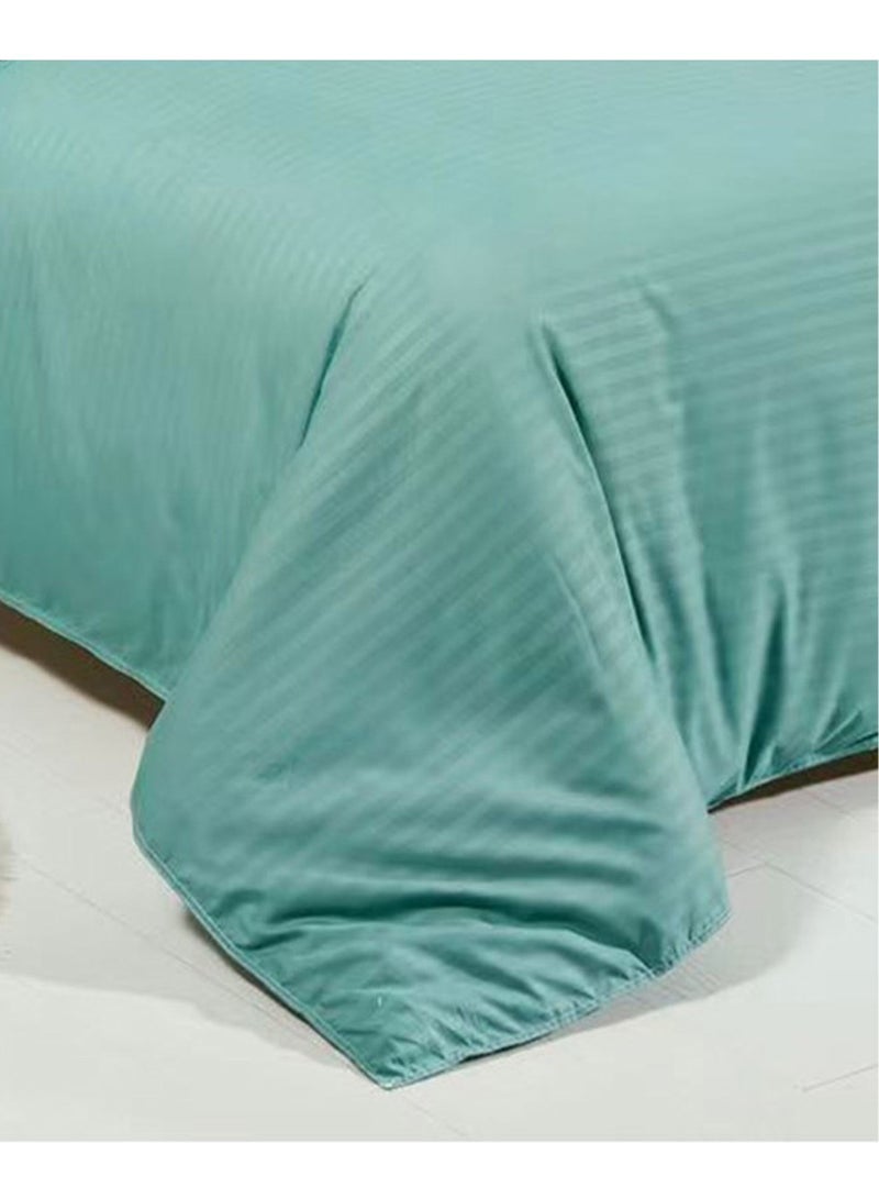 Bed Sheet Set 100% Soft Brushed Cotton Duvetcover Fitted Sheet and 4 Matching Pillowcase 6Pcs(Green)