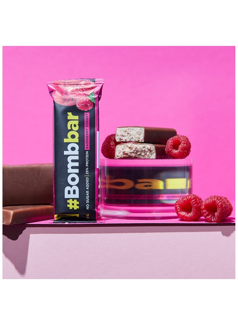 Chocolate Covered Protein Bar with Raspberry Sorbet No Sugar Added 12x40g