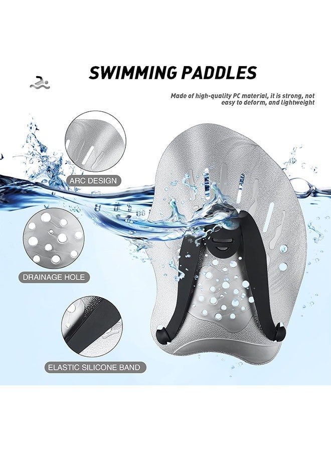 Swim Paddles Hand, Swim Training Hand Paddles with Adjustable Straps, Swim Paddles for Adult Children Unisex Professional Swimming Accessories