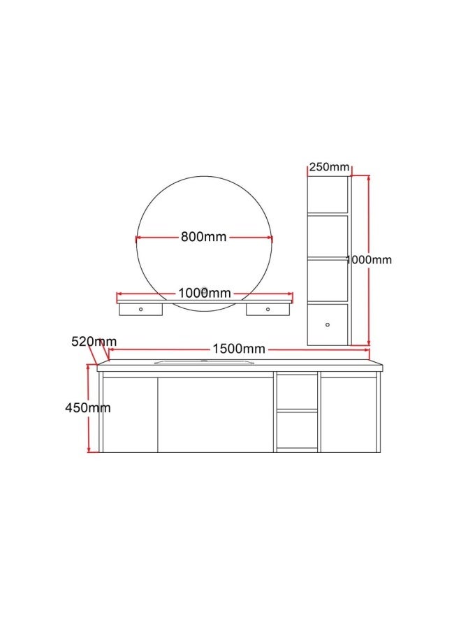 Milano Aileen Vanity Model No.Hs16433 1500*520*450Mm (3Ctns/Set) - Made In China