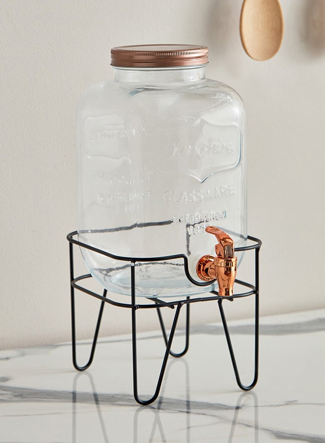 Aqua Glass Dispenser With Lid Clear