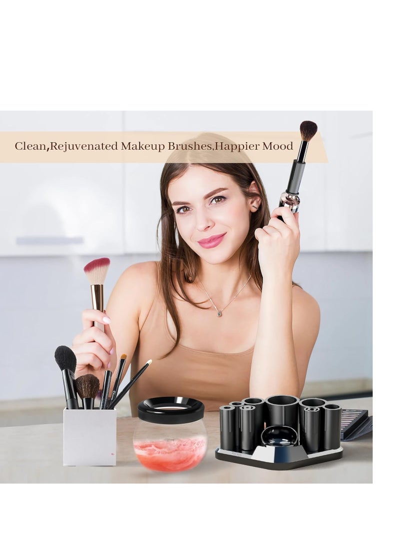 Electric Makeup Brush Cleaner and Dryer Machine - Super Fast Cleaning and Dry Make Up Brushes - Automatic Cosmetic Brush Cleanser Remove Tool for Beauty Women, Girls