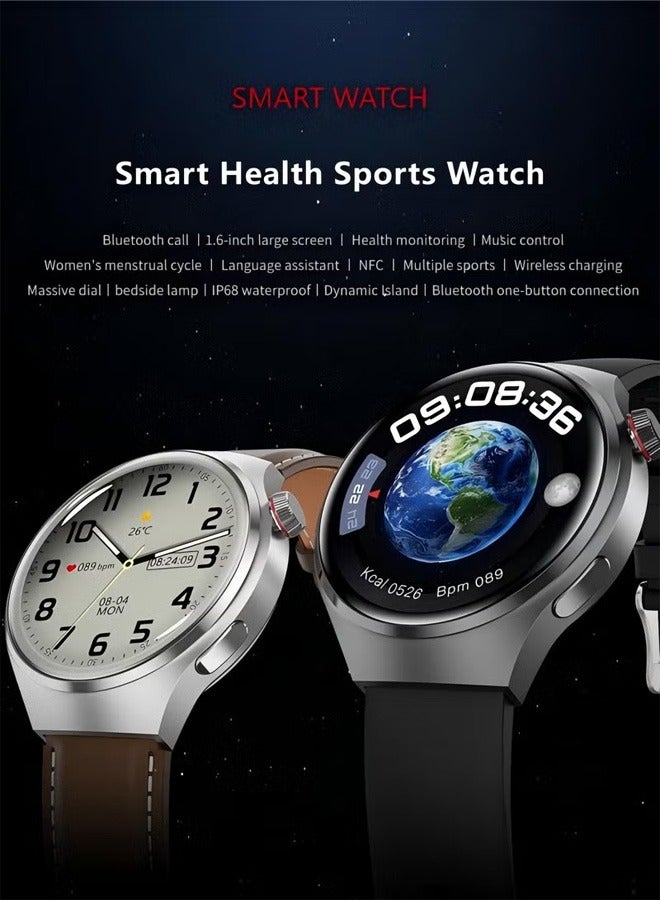 Men's Bluetooth Smartwatch, 1.6 Inch With The Function Of Answering And Making Calls, With Sleep Monitoring And Fitness Heart Rate Monitoring, Suitable For Android And IOS Systems, Brown