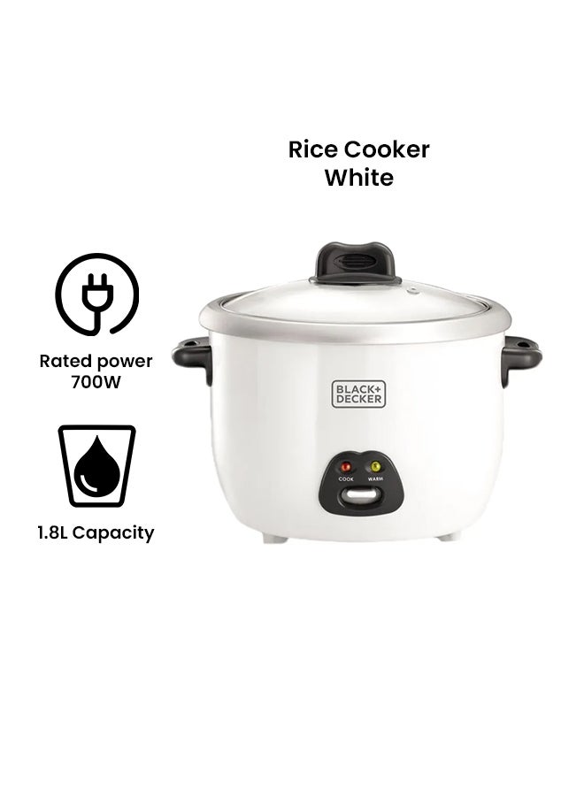 Rice Cooker Non-Stick with Glass Lid 1.8 L 700.0 W RC1850-B5 White