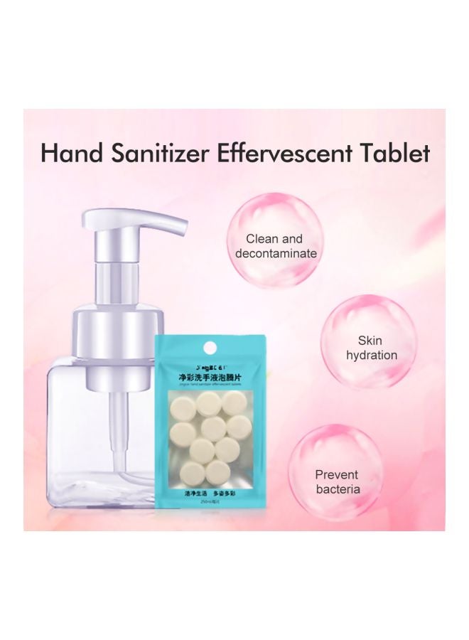 Pack Of 10 Hand Sanitizer Tablet With Bottle White/Clear 14x7x7centimeter