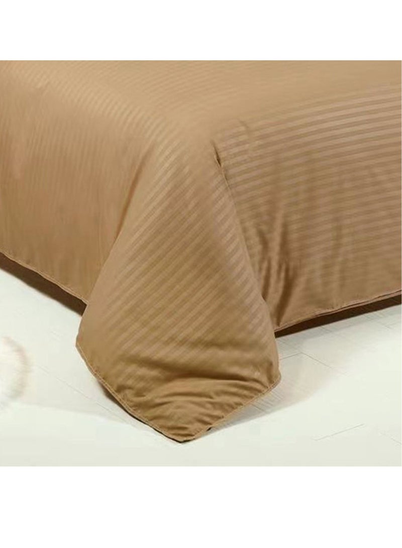 Bed Sheet Set 100% Soft Brushed Cotton Duvetcover Fitted Sheet and 4 Matching Pillowcase 6Pcs(Mustard)