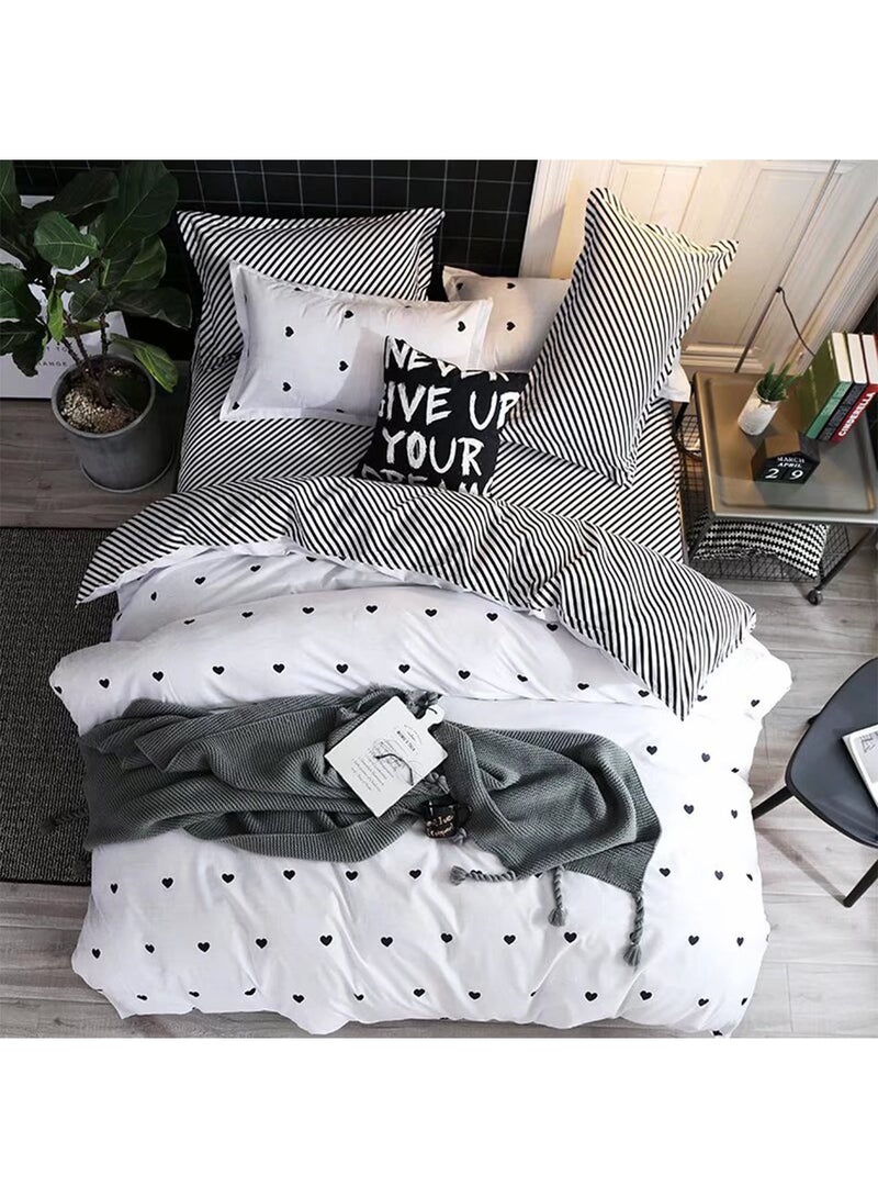 King Size Cotton Duvet Cover Set Microfibre Super Soft Cotton 6 piece Includes 1Duvet Cover 1 Fitted Sheet 4 Pillowcases