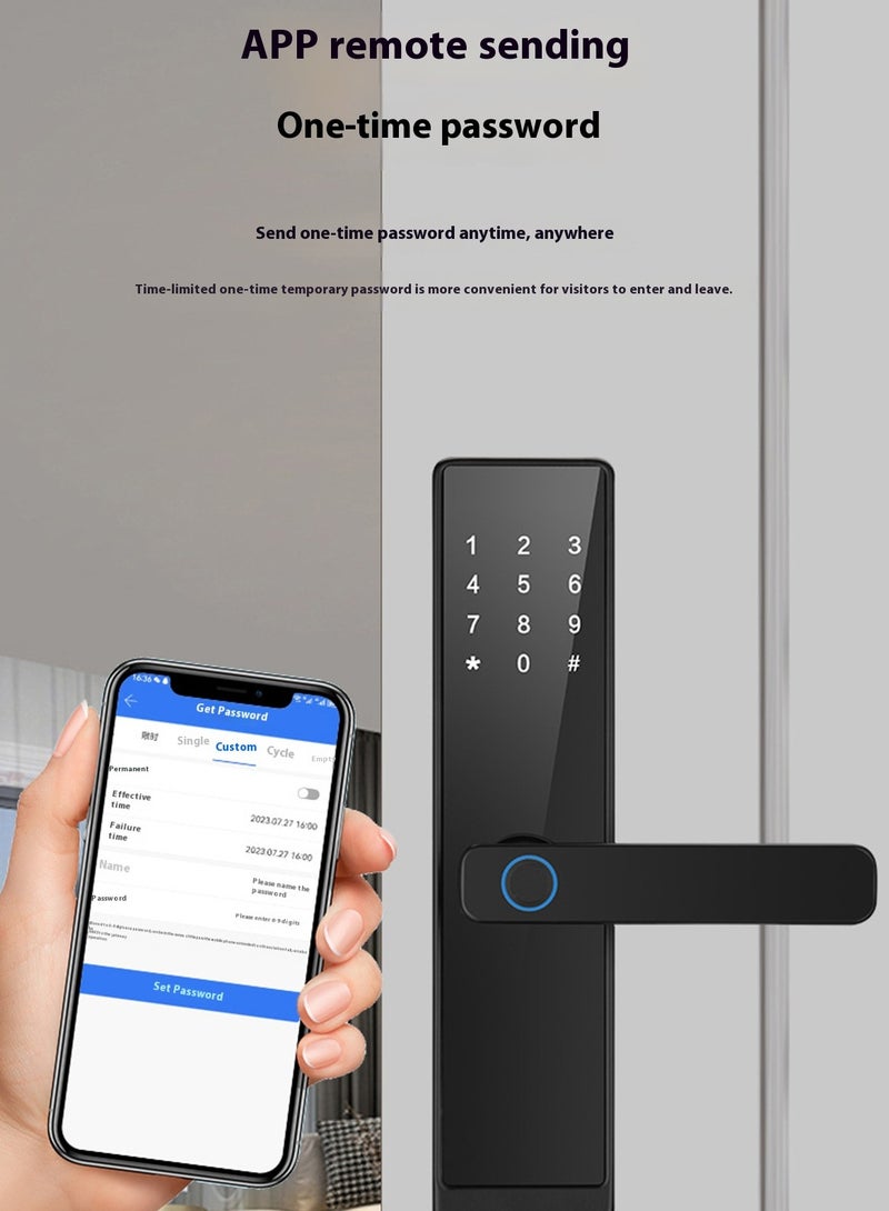 Smart Home Fingerprint/Password/Swipe/Key Smart Lock for Indoor Bedrooms and Offices