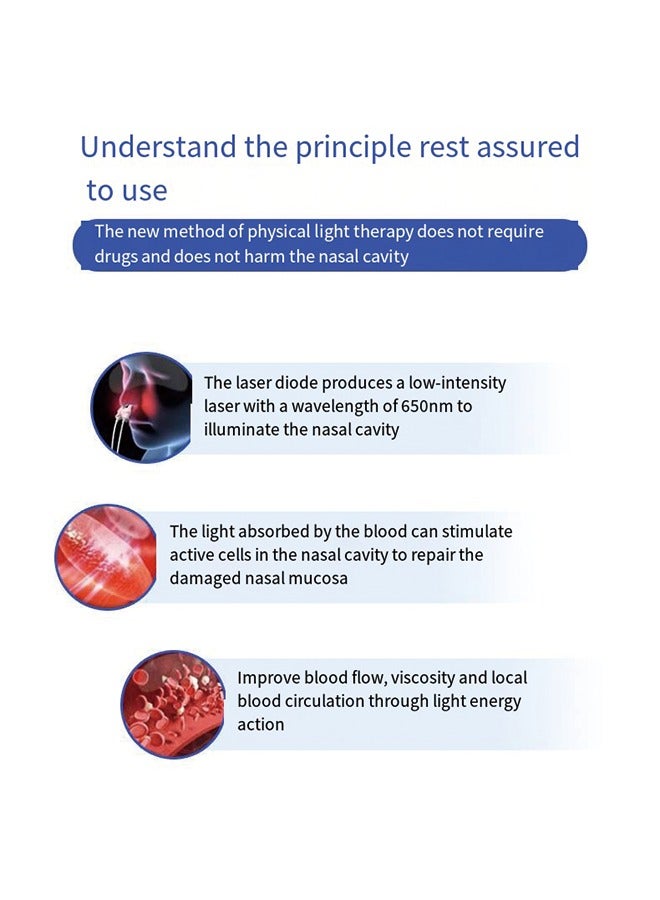 Nasal Irritation Light Therapy Device - Portable Relief for Nasal Congestion, Runny Nose, and Allergies for Adults and Children