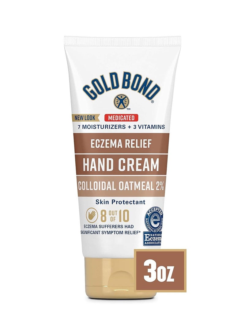 Gold Bond Hand Cream for Eczema Relief 3 oz., Skin Protectant Cream With 2% Colloidal Oatmeal