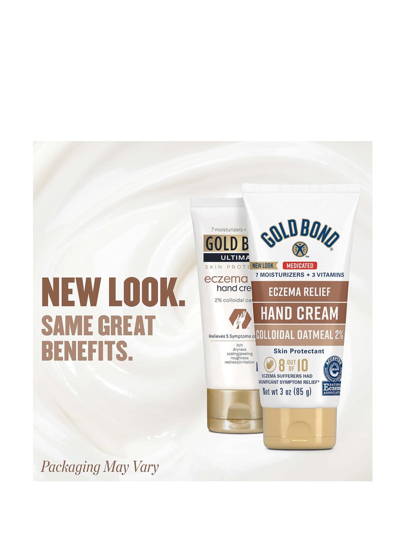 Gold Bond Hand Cream for Eczema Relief 3 oz., Skin Protectant Cream With 2% Colloidal Oatmeal