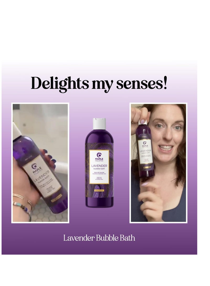 Premium Lavender Bubble Bath Soak - Aromatherapy Bubble Bath Soap and Luxury Lavender Bath Oil for Dry Skin - Moisturizing and Relaxing Bubble Bath for Adults with Aromatherapy Oils for Self Care