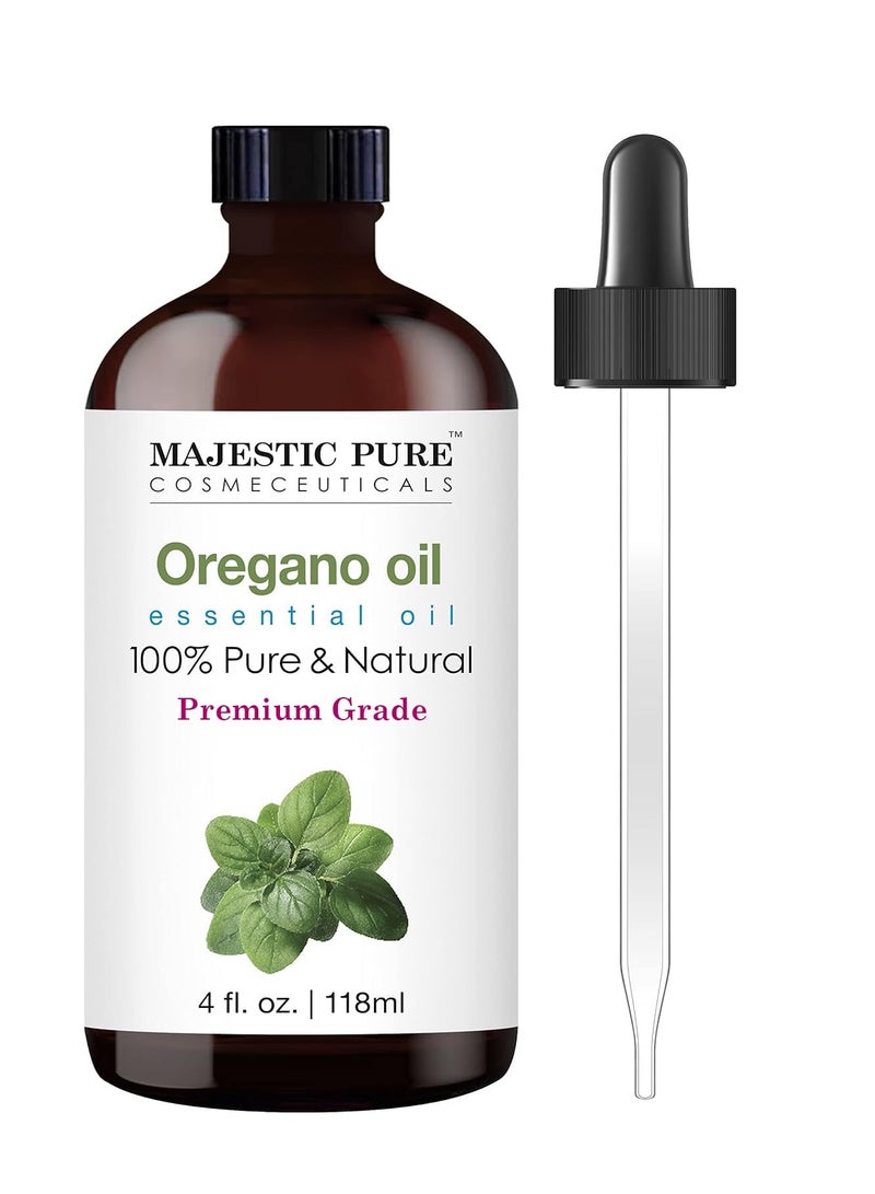 MAJESTIC PURE Oregano Essential Oil | 100% Pure and Natural Oregano Oil | Premium Grade Essential Oils for Hair Care, Home Diffusers, Skin, Aromatherapy, Massage and Humidifiers | 4 Fl Oz