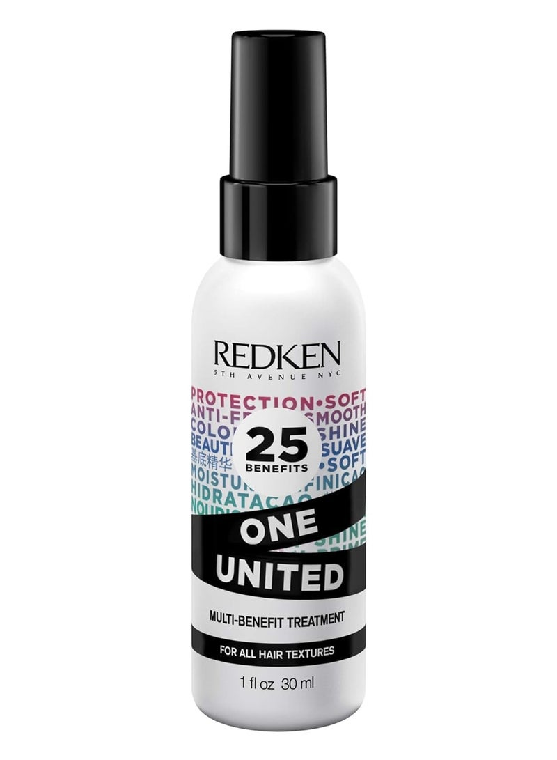 Redken One United Leave In Conditioner | Multi-Benefit Hair Treatment | Detangles, Nourishes, & Smooths Frizz | Heat Protection Spray for Blow Dry & Styling | For All Hair Types | Paraben Free