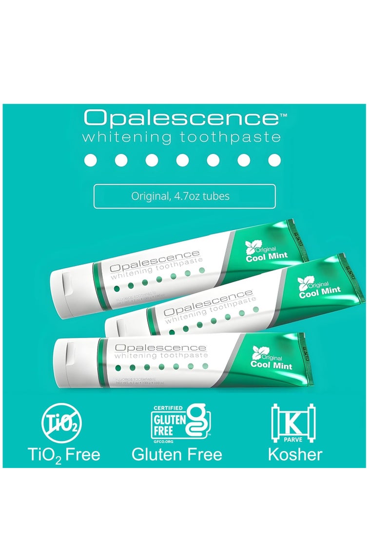 Opalescence Whitening Toothpaste Original Formula (Pack of 3) - Oral Care, Mint Flavor, Gluten Free - 4.7 Ounce - TP-5166-3