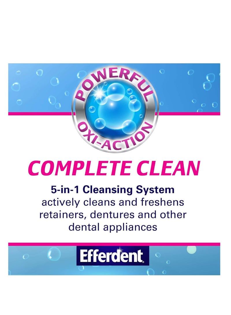 Efferdent Denture Cleanser Tablets, Complete Clean, Tablets, Multicolor, 252 Count