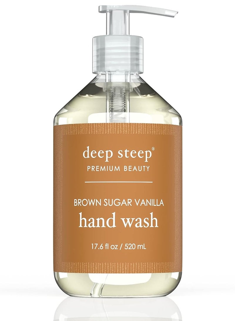 Deep Steep Argan Oil Liquid Hand Wash, Brown Sugar Vanilla, 17.6 Fluid Ounce