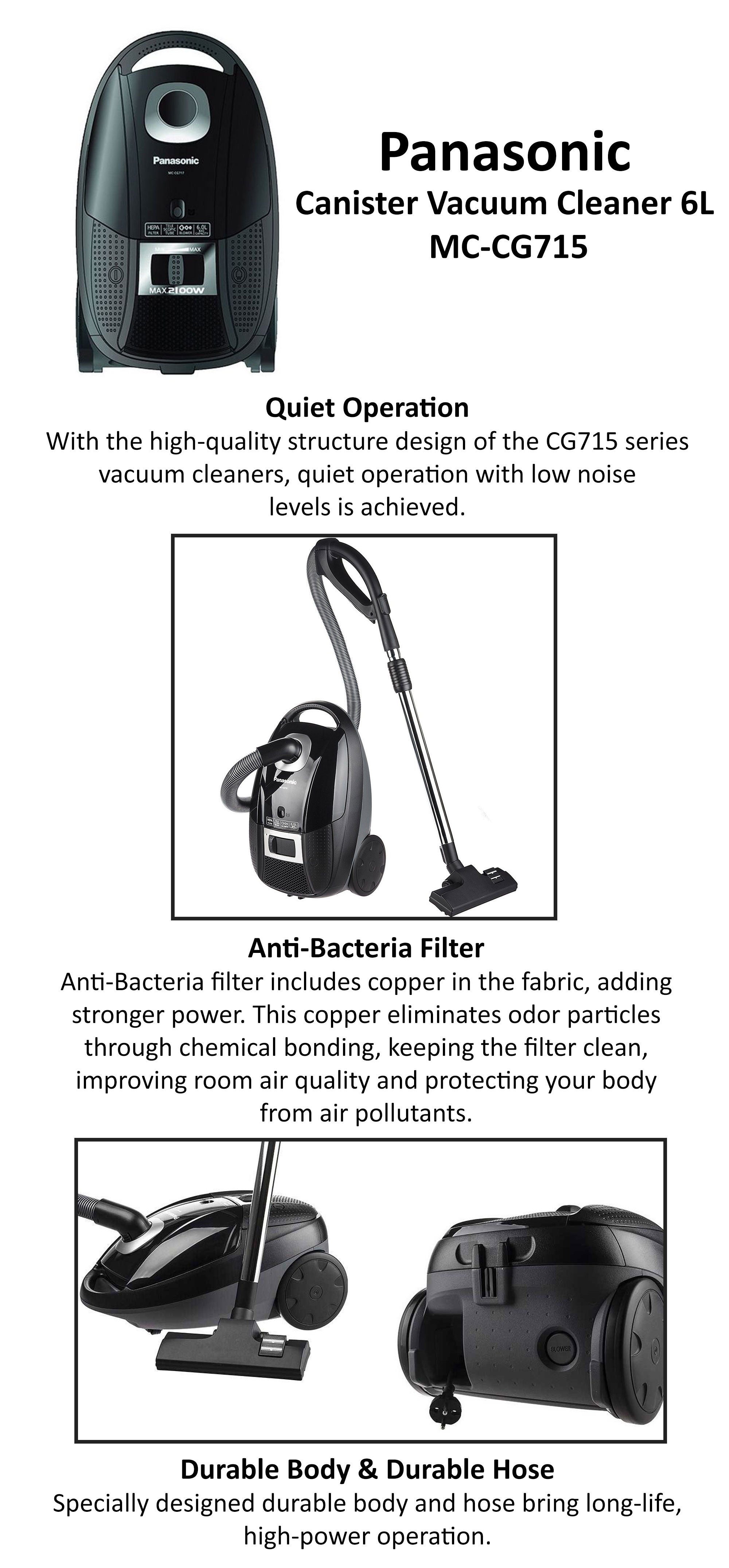 Canister Vacuum Cleaner 6L 6 L 2100 W MC-CG715 Black