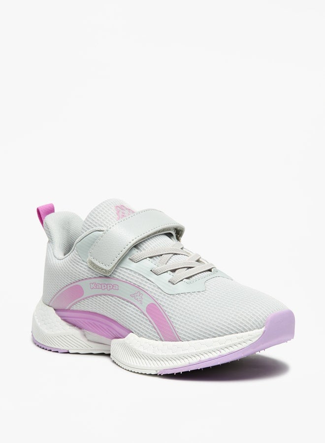 Girls' Logo Print Walking Shoes with Hook and Loop Closure
