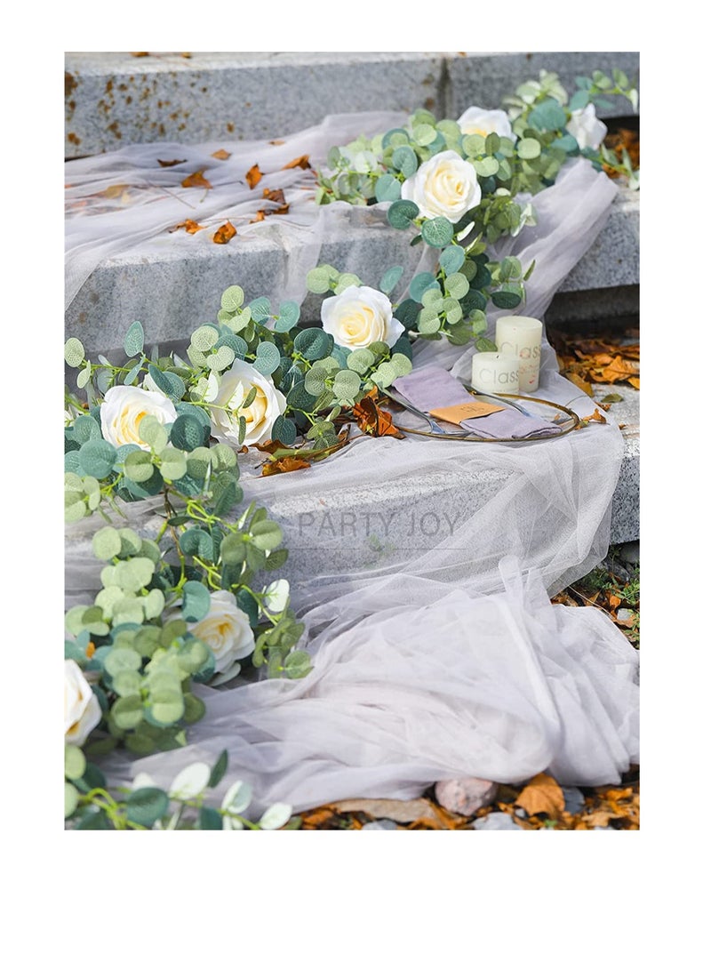 Realistic Silk Rose Garland for Weddings Parties Home and Garden Decor