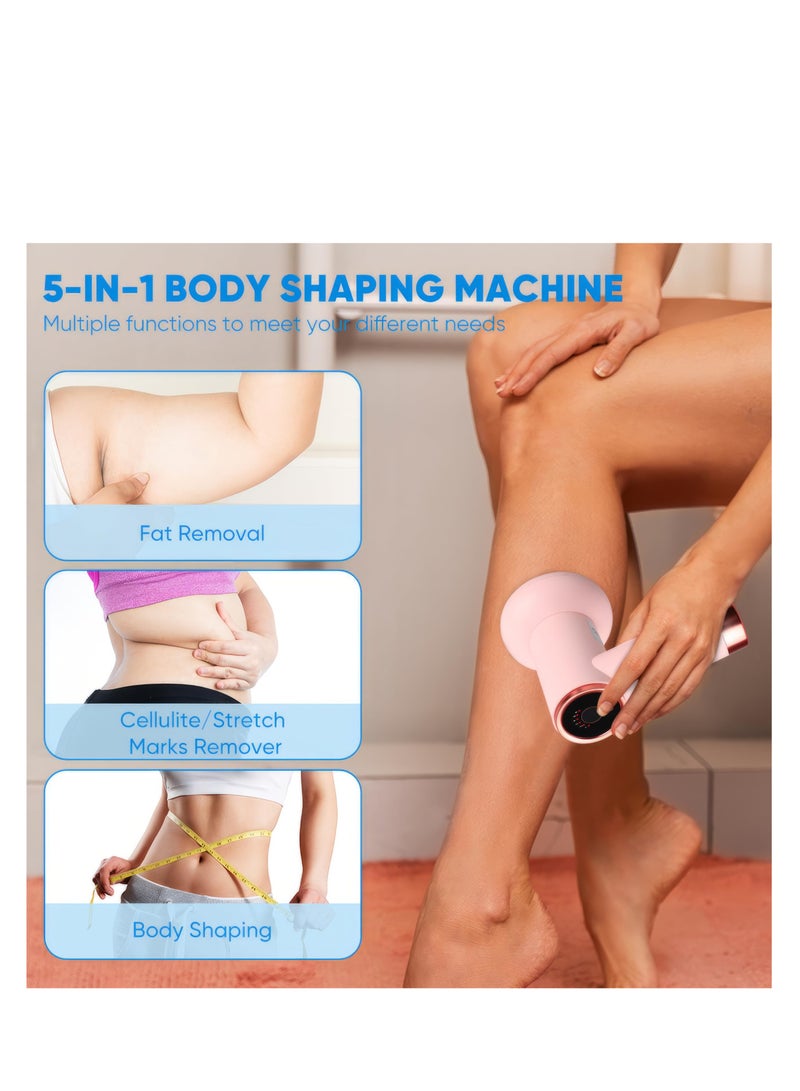 Powerful Deep Rolling Massager, 5 in 1 Body Sculpting Machine, Cordless Body Cellulite Remover, Fatigue Relief Massager, Customizable Speed Settings, for Belly, Waist, Arm, Hip and Leg Fat