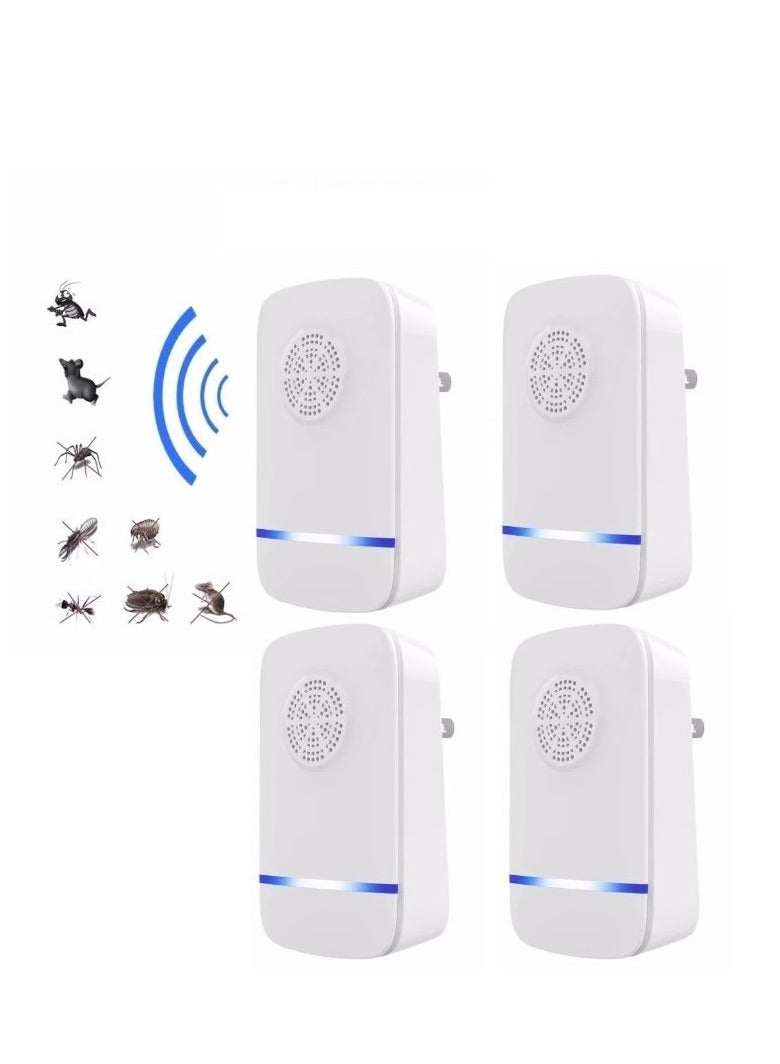 4 Pcs Ltrasonic Pest Repeller Powerful Mouse Repellent Plug In Pest Control Ideal For Mice Rats Mosquitoes Cockroach Moths Ants