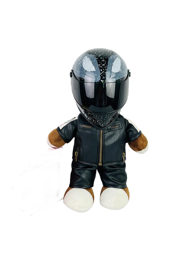 Mini Style Full Face Plush Toy Helmet Motorcycle Lover’s Small Racing Crash Helmet Souvenir Ornament Desk Decorator Motorsport Fans Gift 30cm