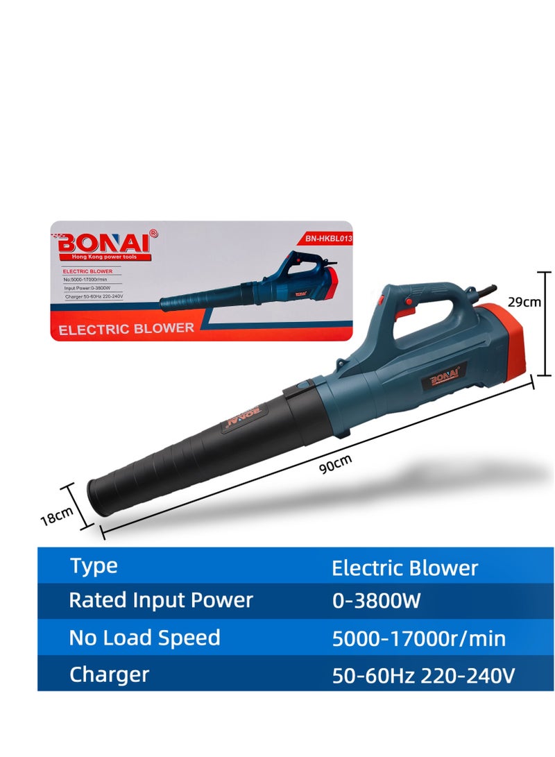 Electric Corded Leaf Blower, Dust Blower Easy Handling 3800w, 17000rpm