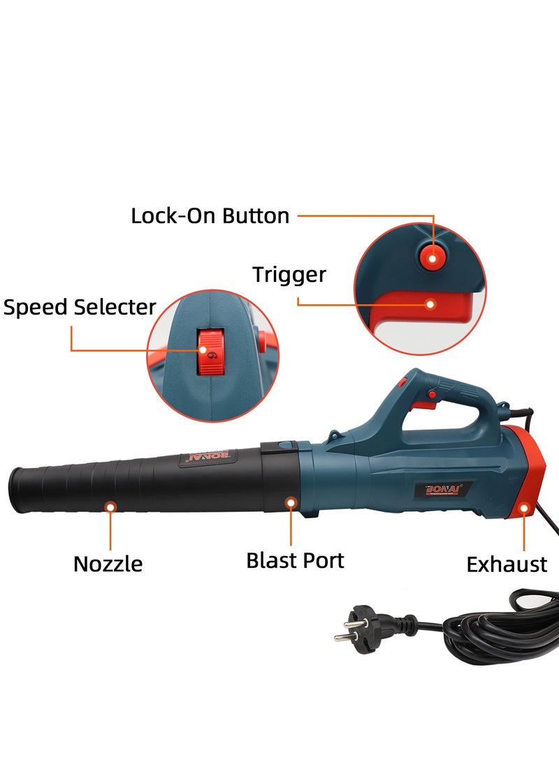 Electric Corded Leaf Blower, Dust Blower Easy Handling 3800w, 17000rpm