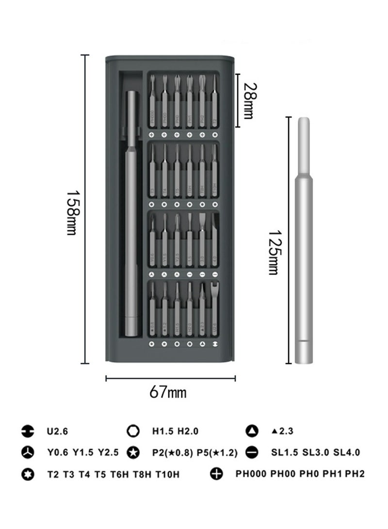 25-in-1 Precision Screwdriver Set, Professional Small Screwdriver Set with Case, Magnetic Mini Screwdriver Set Mini Repair Tool Kit for Phone, Electronics, PC, Watch, Game Console, Eyeglass