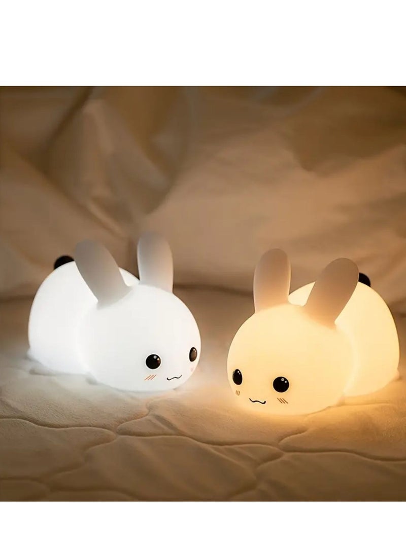 Rechargeable Rabbit Silicone Night Light - Table Lamp for Baby Feeding, Eye Protection & Kids' Sleep