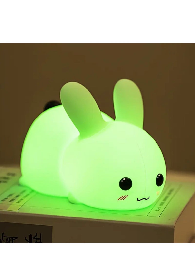 Rechargeable Rabbit Silicone Night Light - Table Lamp for Baby Feeding, Eye Protection & Kids' Sleep