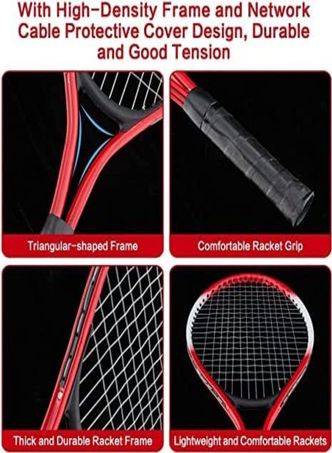 Children's Tennis Racket Set with 1 Tennis Ball and Durable Cover Bag, 2 Pieces Beginner Tennis Rackets