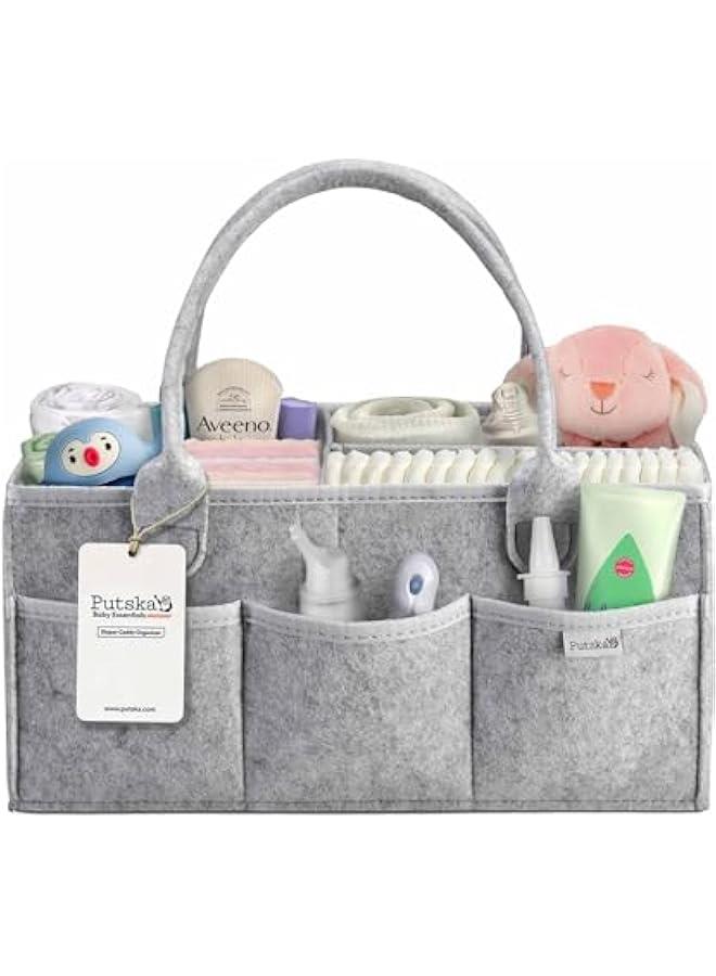 Baby Diaper Caddy Organizer Nursery Basket - A Baby Basket Gift Registry For Baby Shower List. This Is A Baby Must Haves Essentials. Neutral Baby Stuff For Newborn Boy Nursery Decor Or Girl