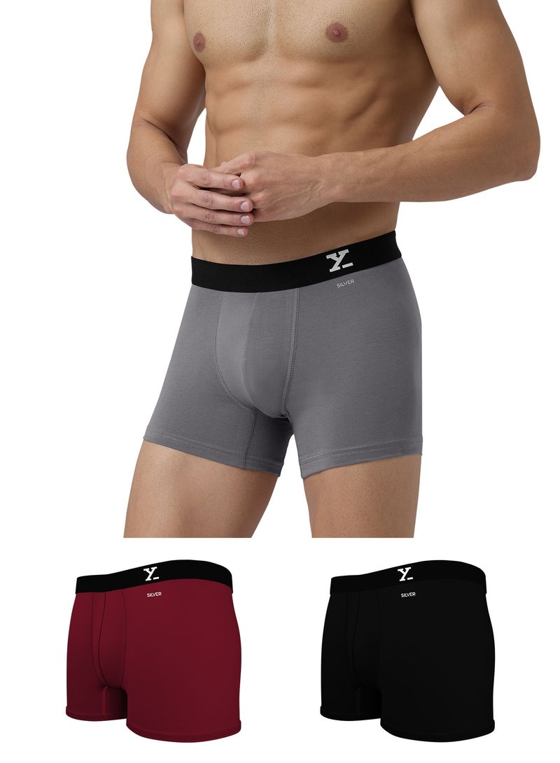 Pack of 3 Aero Anti-bacterial Odour-free cotton Solid Men Trunk