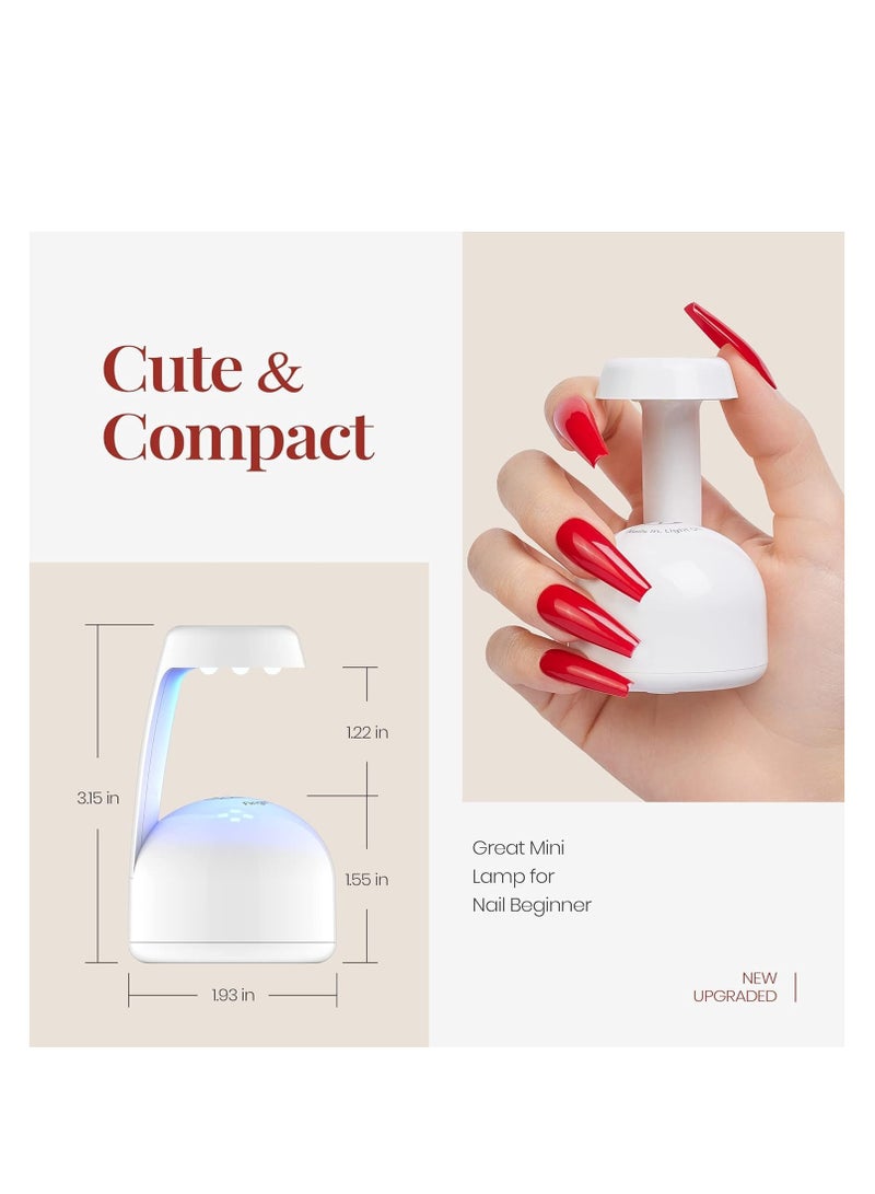 Beetles Mini Uv Light for Gel Nails Flash Curing Innovative with Smart Sensor for Easy and Fast Extension System, Portable Manicure Uv Led Light for Gel Nail Polish DIY Nail Art