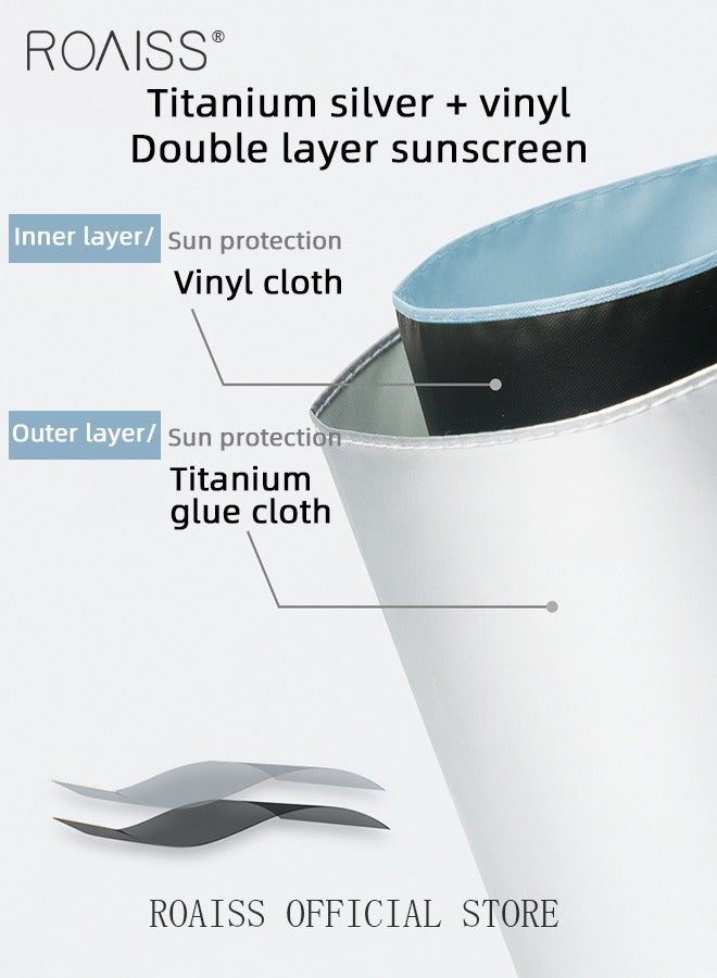 3 Fold Multi-functional Sun Umbrella with Super Sun and UV Protection Double-Layer Vinyl Sunshade 8 Rib Design for Rain and Shine Upf50+ Suitable for Commuting and Traveling Outdoors