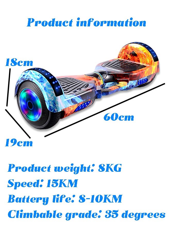 Kid Smart Scooter - Hoverboard - Two-Wheel Self Balancing - Electric Scooter with Light and Bluetooth Speaker - 7 inch - Children Gift - Sport Toy