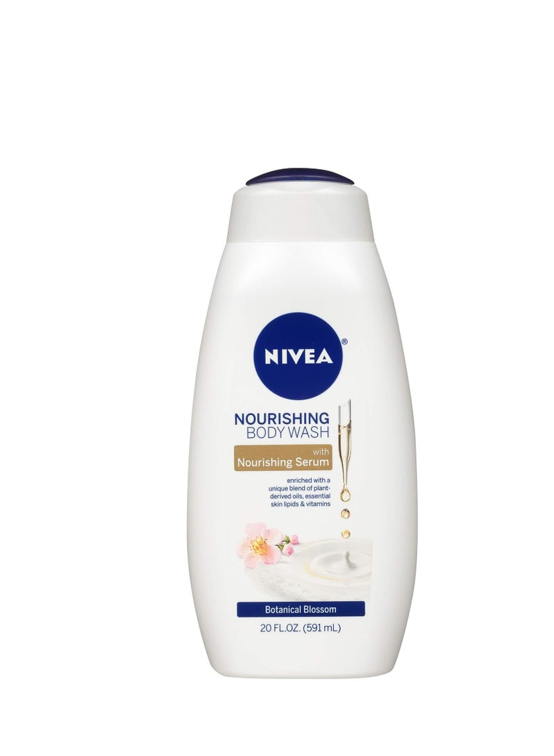 NIVEA Nourishing Botanical Blossom Body Wash for Dry Skin, 20 Fl Oz