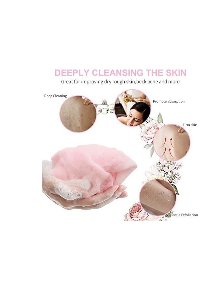 Yiclick Exfoliating Washcloth Towel [3 Pack], Japanese Exfoliating Bath Wash Cloth for Body Exfoliation, Korean Back Scrubber Washer for Shower, African Net Sponge Brush Loofah Exfoliator (Colors)