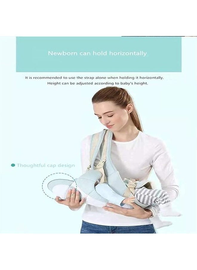 6 In 1 Carrying Mode Multifunctional Baby Strap Waist Stool Hip Seat Baby Carrier, 0 - 36 Months, Blue